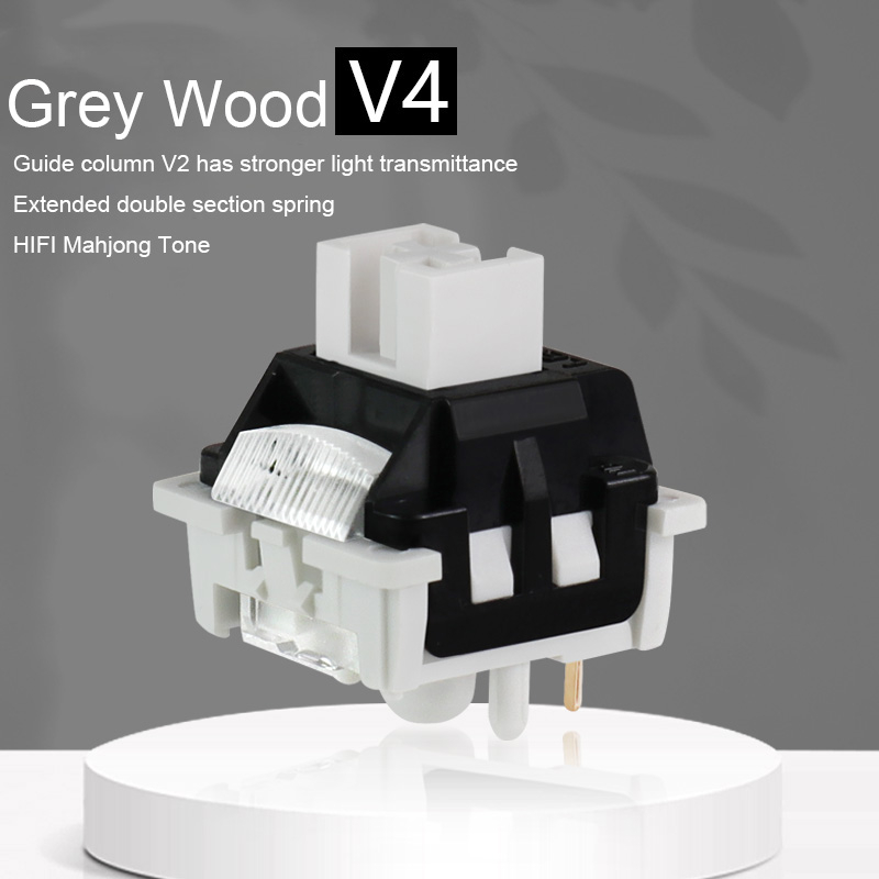 -LW- Leobog สวิตช ์ V4 ไม ้ สีเทา สวิตช ์ คีย ์ บอร ์ ดเชิงกลแบบกําหนดเอง สวิตช ์ เชิงเส ้ น