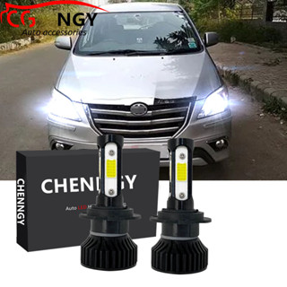 ชุดหลอดไฟหน้ารถยนต์ฮาโลเจน LED V4 6000K สีขาว แบบเปลี่ยน สําหรับ TOYOTA INNOVA 2012 2013 2014 2015 1 คู่