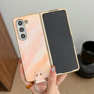 เคสโทรศัพท์มือถือแบบแข็ง แต่งหมุด ไล่โทนสี พร้อมแหวนขาตั้ง สําหรับ Samsung Galaxy Z Fold5 Z Fold4 Z Fold3 ZFold5 Z Fold5