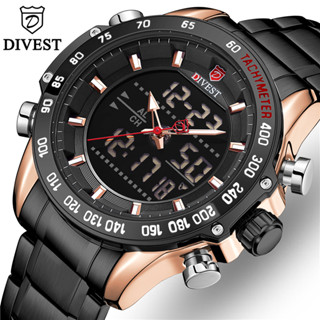 Divest ของแท้ นาฬิกาข้อมือควอทซ์ลําลอง กันน้ํา แสดงวันที่ สไตล์สปอร์ต แฟชั่นสําหรับผู้ชาย 9057