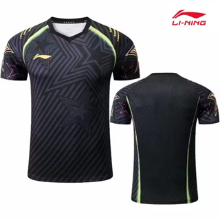 ชุดเสื้อกีฬาแบดมินตัน Li Ning แบบแห้งเร็ว ระบายอากาศได้ดี แฟชั่นฤดูร้อน สําหรับผู้ชาย และผู้หญิง 2023