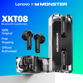 Lenovo × Monster XKT08 TWS หูฟังสเตอริโอไร้สาย บลูทูธ 5.3 ตัดเสียงรบกวน กันน้ํา