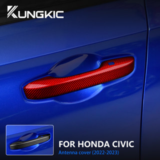 ฝาครอบมือจับประตูรถยนต์ คาร์บอนไฟเบอร์ สําหรับ Honda Civic 2022-2023