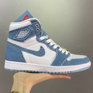 Wmns Air Joorddan 1 Retro high OG รองเท้าผ้าใบลําลอง ข้อสูง สไตล์วินเทจ เหมาะกับการเล่นบาสเก็ตบอล DM9036-104