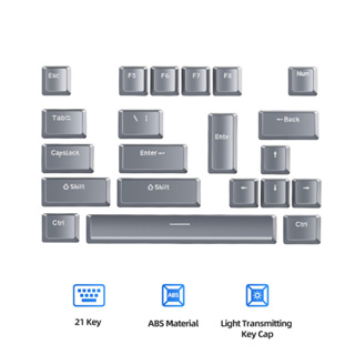 ปุ่มกดคีย์บอร์ด ABS 21 คีย์ คุณภาพสูง ถอดออกได้ กันลื่น ที่ทนต่อการสึกหรอ สําหรับคีย์บอร์ด Mechanical