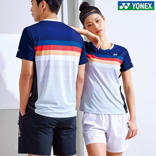 Yonex2023 ใหม่ เสื้อกีฬาแบดมินตัน แขนสั้น ดูดซับเหงื่อ แห้งเร็ว สไตล์เกาหลี แฟชั่นฤดูร้อน สําหรับเด็กผู้ชาย และผู้หญิง