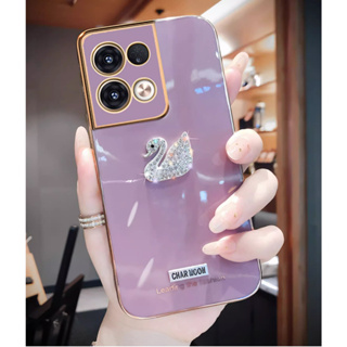 เคสโทรศัพท์ สําหรับ OPPO Reno 8T 8 7 6 6Z 5 4 4Z 2 2Z Pro 4G 5G มือถือนิ่ม กันกระแทก ปิดด้านหลัง ลายหงส์คริสตัล