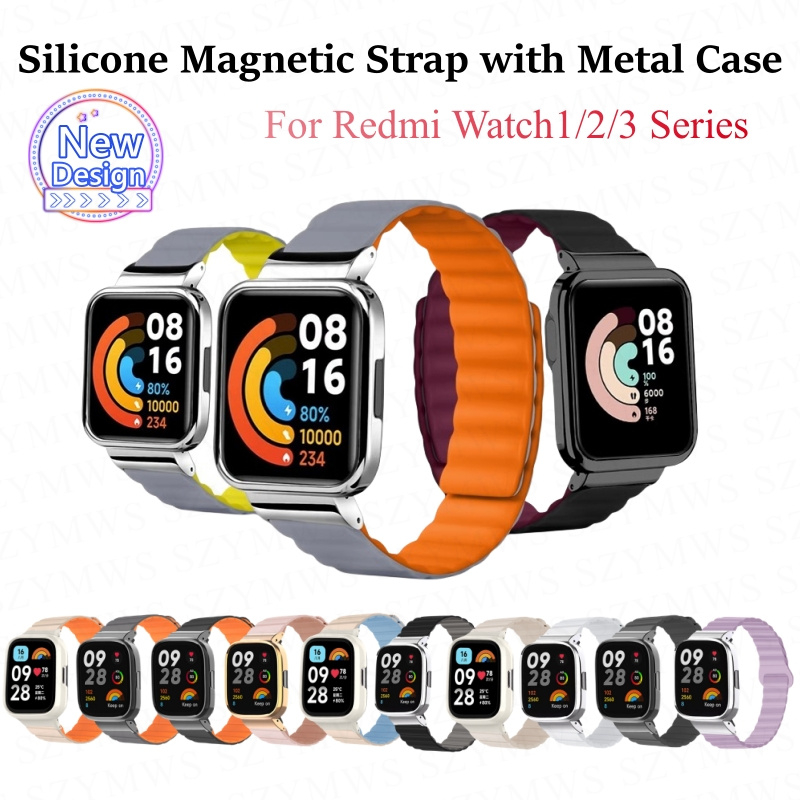 สายนาฬิกาข้อมือซิลิโคน แม่เหล็ก พร้อมเคส สําหรับ Redmi Watch 4 3 Active Smart Watch Band Metal Case for Redmi Watch4