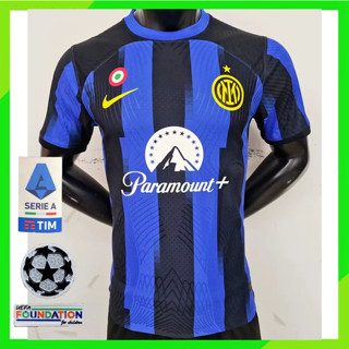 เสื้อกีฬาแขนสั้น ลายทีมชาติฟุตบอล Inter Milan 2023 2024 ชุดเหย้า AAA