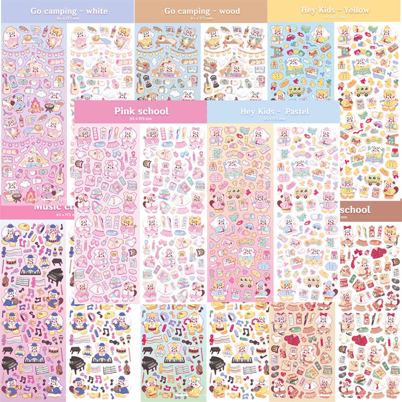 สติกเกอร์ ลายการ์ตูนสัตว์น่ารัก สไตล์เกาหลี สําหรับตกแต่งสมุดโน้ต อัลบั้มรูปภาพ การ์ด เคสโทรศัพท์ แพลนเนอร์ DIY