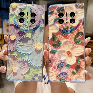 เคสโทรศัพท์มือถือ ลายดอกไม้ บลูเรย์ สําหรับ HuaWei Mate X3