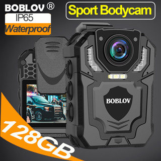 Boblov T5 กล้องบันทึกเสียง กล้องติดหน้าอกตำรวจ กีฬากันน้ำ  Body Mini Action Camera HD 1296P  Night Version 128GB DVR Video Recorder