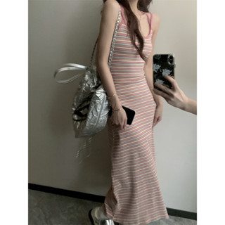 Striped Slim Fit A-line Pure Lust Spicy Girl Dress Womens Slim Dress