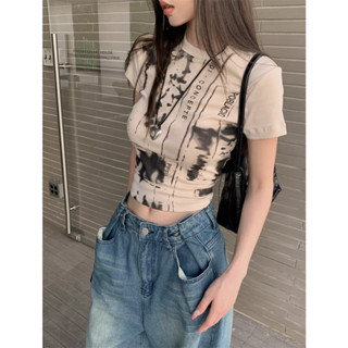 Casual Short Sleeve Shoulder T-shirt Short Sleeve Top Short Version T-shirt