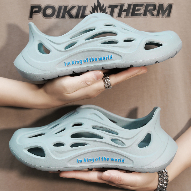 คู่รองเท้าแตะกลางแจ้งแสง EVA Sole Anti Slip รองเท้าชายหาดในร่ม Breathable Hole รองเท้า 5450