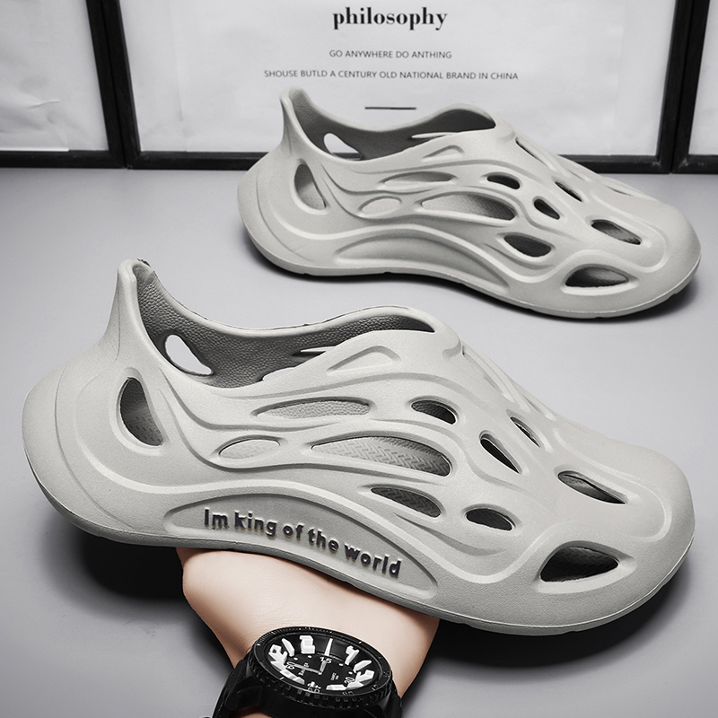คู่รองเท้าแตะกลางแจ้งแสง EVA Sole Anti Slip รองเท้าชายหาดในร่ม Breathable Hole รองเท้า 5450