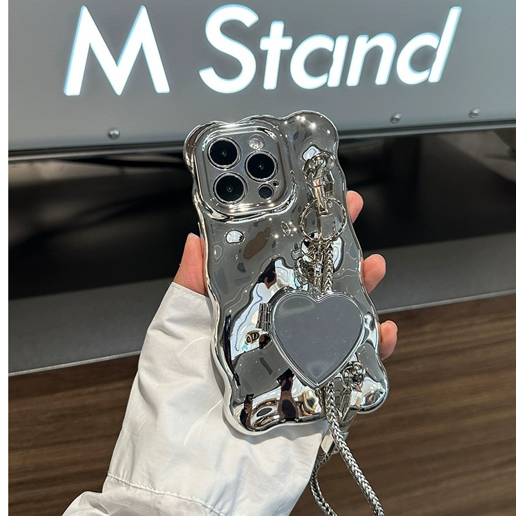 ห่วงโซ่กระจกหยักเคสโทรศัพท์เข้ากันได้สําหรับIphone 17 16 15proamx 14promax 13 Pro Max 12 Pro Max 11 XSMAX XR X 7 8 PLUSฝาครอบโทรศัพท์ที่สวยงาม - รูปที่ 3