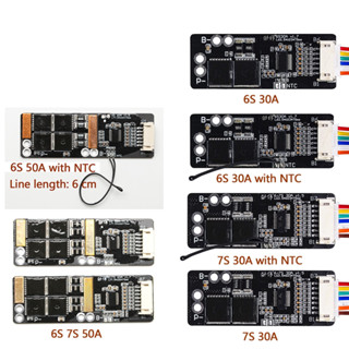 บอร์ดป้องกันแบตเตอรี่ลิเธียม 6S 30A 7S 30A 6S 50A 7S 50A BMS พร้อม NTC สําหรับบอร์ดป้องกันแบตเตอรี่ลิเธียมเทอร์นารี 3.7V BMS