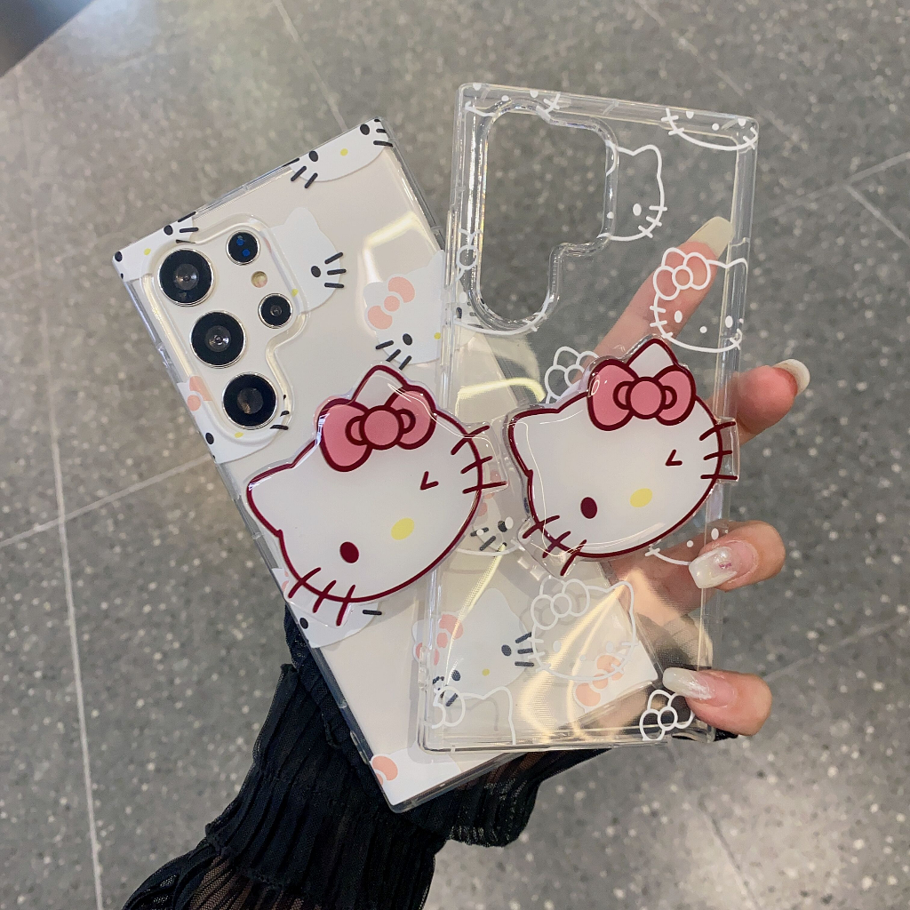 การ์ตูนน่ารัก KT วงเล็บ ซองโทรศัพท์ Samsung Galaxy S24 Ultra S23 Ultra S23 Plus S23 FE S23 S22 Ultra S22 Plus S21Ultra S21+ S20Ultra S24 Plus S21FE Note10Plus Note20Ultra A14 A53 A73 A23 A54 A52S A32 5G Case เคสโทรศัพท์ใหม่ TPU ป้องกันการตก เคสมือถือซัมซ
