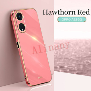 กรณี OPPO A98 5G ฝาครอบเคส Soft TPU Electroplating Back Cover Shockproof OPPOA98 5G Phone Casing