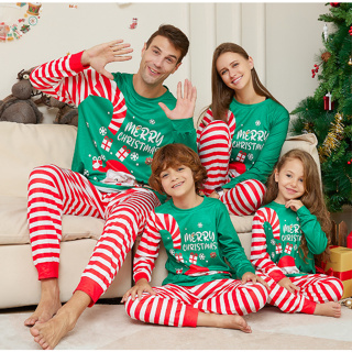 ชุดนอนแขนยาว ลายซานต้าคลอส เหมาะกับครอบครัว ครอบครัว และครอบครัว สําหรับแม่ และลูก