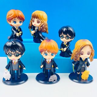 โมเดลฟิกเกอร์ PVC อนิเมะ Harry Potter Hermione Jane Granger Q Version ขนาด 10 ซม. 6 ชิ้น ต่อชุด