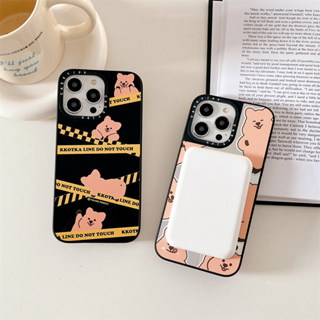 Casetify เคสโทรศัพท์มือถือ PC แข็ง กันกระแทก ลายสติกเกอร์หมีน่ารัก สําหรับ iPhone 14 Pro Max 13 12 Pro Max 12 12 Pro 11