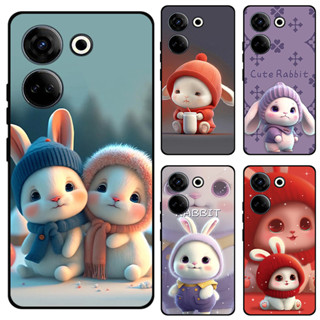 เคส Tecno Camon 20 Camon20 Pro 4G 5G Case การ์ตูน Cute Rabbit Soft TPU เคสซิลิโคน โทรศัพท์มือถือ เคส