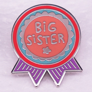 Big sister เข็มกลัดโลหะ รูปเหรียญ แบบเคลือบแข็ง เครื่องประดับ ของขวัญ สําหรับตกแต่งกระเป๋าเป้สะพายหลัง