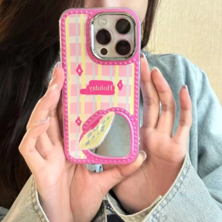 เคสโทรศัพท์มือถือกระจก ลายหัวใจ พร้อมขาตั้ง สําหรับ iPhone 11 12 12pro 12promax 13 13pro 13promax 14 14pro 14promax