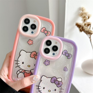 เคสโทรศัพท์มือถือ TPU นิ่ม กันกระแทก ลายแมว KT แฟชั่นหรูหรา สําหรับ iPhone 11 12 13 14 Pro Max Plus