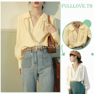 Fulllove เสื้อเชิ้ตโอเวอร์ไซส์ แขนยาว อก48-51นิ้ว เสื้อเชิ้ตทำงานOversize Shirt