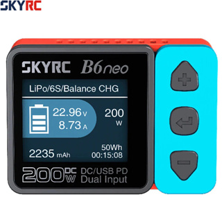 Skyrc B6 Neo 200w DC ที่ชาร์จ พร้อม DC/PD อินพุตคู่ 10A ชาร์จ พาวเวอร์ซัพพลายดิจิตอล ปัจจุบัน