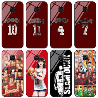 เคสโทรศัพท์มือถือกระจกนิรภัย แบบแข็ง กันกระแทก ลายการ์ตูนอนิเมะ Slam dunk Series Sakuragi Hanamichi สําหรับ Redmi note 9s note 9 pro Redmi note 9 4g