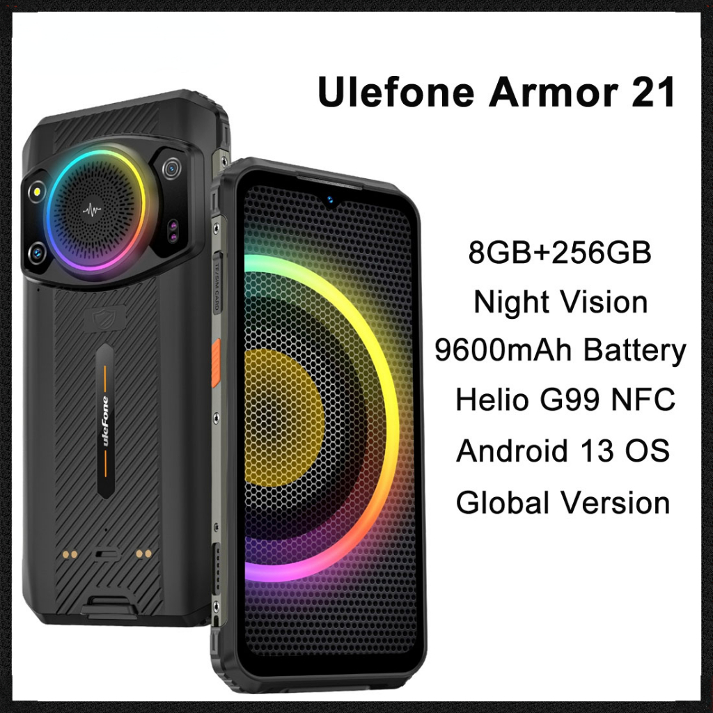 Ulefone Armor สมาร์ทโฟน 21 8GB+256GB 9600mAh 6.58 นิ้ว Android 13 Helio G99 NFC 4G เวอร์ชั่นสากล