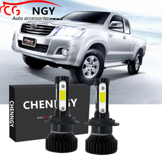 หลอดไฟหน้ารถยนต์ LED V4 6000K สีขาว แบบเปลี่ยน สําหรับ Toyota Hilux VIGO KUN25 2005 2006-2011 (1 คู่)