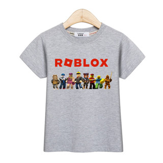 เสื้อยืดผ้าฝ้าย ลาย ROBLOX สำหรับเด็กผู้ชาย เสื้อผ้าฝ้ายลายการ์ตูนสำหรับเด็ก