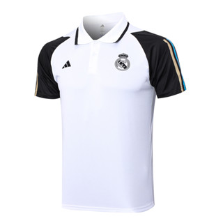 เสื้อโปโลแขนสั้น ลายทีมฟุตบอล Real Madrid 2023-24 ชุดเหย้า