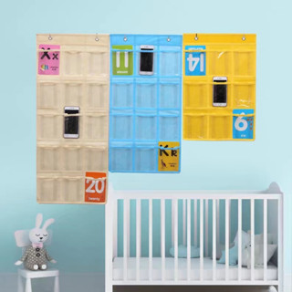 กระเป๋าใส่โทรศัพท์มือถือ แบบแขวนหลังประตู สีโปร่งใส สําหรับห…