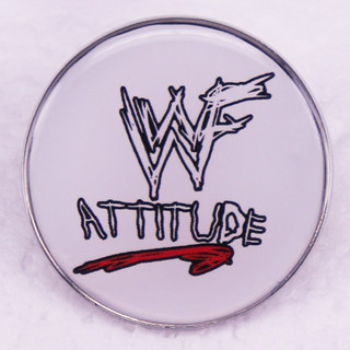 Wwf เข็มกลัดโลหะ รูปเกมมวยปล้ํา Attitude Enamel Pin สําหรับเพื่อน