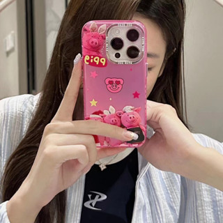 เคสโทรศัพท์มือถือ tpu นิ่ม ลายการ์ตูนหมูน่ารัก สีชมพู สําหรับ iPhone14 14promax 14pro iPhone13promax iPhone11 12promax 13pro iPhone12pro iPhone12