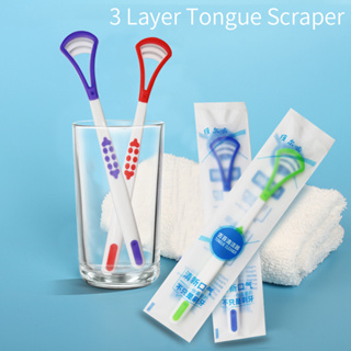 ที่แปรงลิ้น ชิ้นลิ้นมอสทําความสะอาดแปรงเพื่อล้างกลิ่นในช่องปาก Tongue Scraper