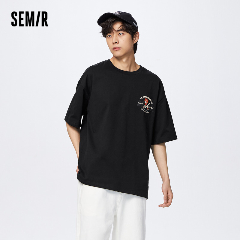Semir เสื้อยืดผู้ชาย เสื้อยืดแขนสั้น คอกลม พิมพ์ลายการ์ตูน ทรงหลวม ดูดซับความชื้น แฟชั่นฤดูร้อน สําหรับผู้ชาย 2023