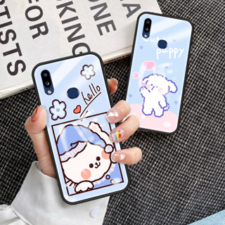 สําหรับ Samsung Galaxy A10s เคสโทรศัพท์ Galaxy A10s กระจกนิรภัย เคสนิ่ม TPU ขอบป้องกัน แข็ง กันกระแทก แฟชั่น เคสด้านหลัง