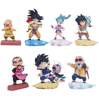 โมเดลฟิกเกอร์ PVC อนิเมะ Dragon Ball Z Son Goku Chichi Bulma Kuririn Master Roshi Yamcha Q Version ของเล่นสําหรับเด็ก ของขวัญ 7 ชิ้น ต่อชุด