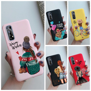 สําหรับ Realme 7 เคสแฟชั่น เด็กผู้หญิง รูปแบบ นิ่ม TPU ซิลิโคน Realme7 Realme 7 เคส