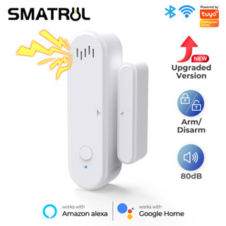 Smatrul เซนเซอร์ตรวจจับเสียง และแสงเตือนภัย อัจฉริยะ Tuya Smart WiFi ติดประตู หน้าต่าง APP สําหรับ Alexa Google Home