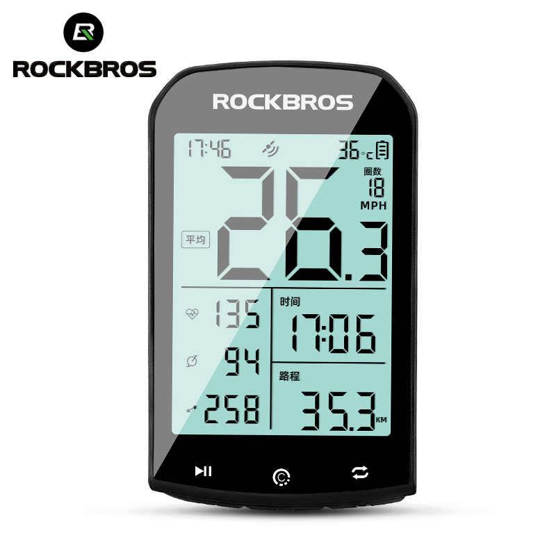【TH Delivery】ROCKBROS M1 GPS จักรยานคอมพิวเตอร์ไร้สาย แสดงผลกำลังรอบขา อุปกรณ์เสริมจักรยานเสือภูเขาและเสือหมอบ ใช้ได้กับ Strava
