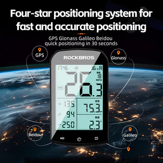 【TH Delivery】ROCKBROS M1 GPS จักรยานคอมพิวเตอร์ไร้สาย แสดงผลกำลังรอบขา อุปกรณ์เสริมจักรยานเสือภูเขาและเสือหมอบ ใช้ได้กับ Strava