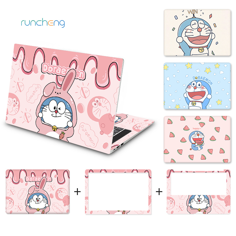 [3 ชิ้น] สากล ทําเอง โดราเอมอนสดออกแบบน่ารักแล็ปท็อปคอมพิวเตอร์ผิวกันน้ํากันฝุ่นกันน้ํามันวัสดุพีวีซีสติกเกอร์แล็ปท็อป 12/13/14/15/17